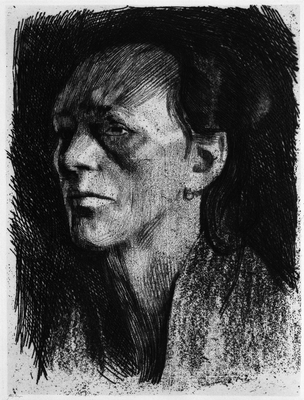 Käthe Kollwitz - Working Woman (with Earring)